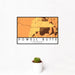 12x18 Powell Butte Oregon Map Print Landscape Orientation in Ember Style With Small Cactus Plant in White Planter