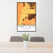 24x36 Powell Butte Oregon Map Print Portrait Orientation in Ember Style Behind 2 Chairs Table and Potted Plant