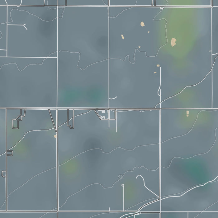 Powell Butte Oregon Map Print in Afternoon Style Zoomed In Close Up Showing Details