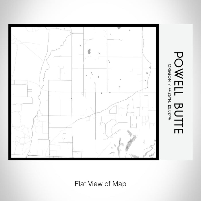 Rendered View of Powell Butte Oregon Map on 20oz Stainless Steel Insulated Bottle with Bamboo Top with printed classic style map