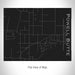 Rendered View of Powell Butte Oregon Map on 20oz Stainless Steel Insulated Bottle with Bamboo Top in Black