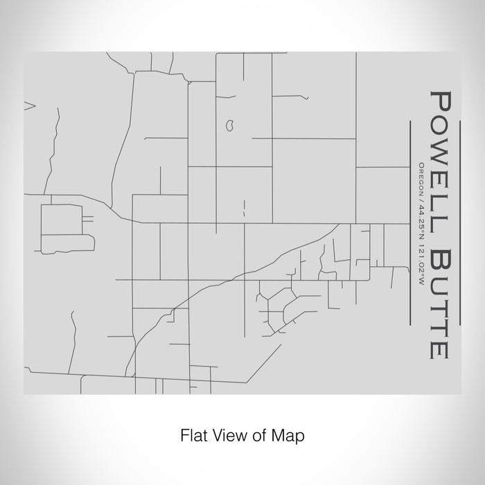 Rendered View of Powell Butte Oregon Map on 20oz Stainless Steel Insulated Bottle with Bamboo Top
