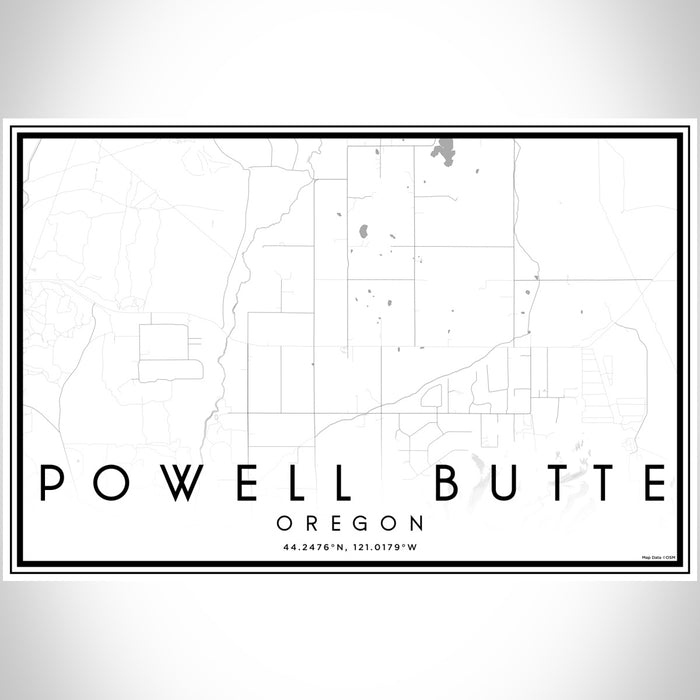 Powell Butte Oregon Map Print Landscape Orientation in Classic Style With Shaded Background