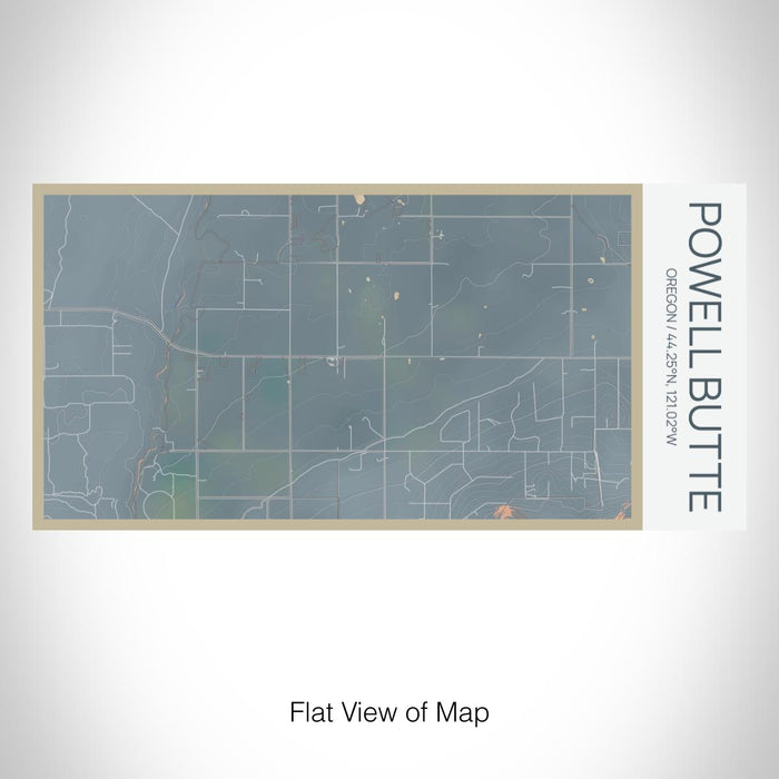 Rendered View of Powell Butte Oregon Map on 17oz Stainless Steel Insulated Bottle with printed afternoon style map