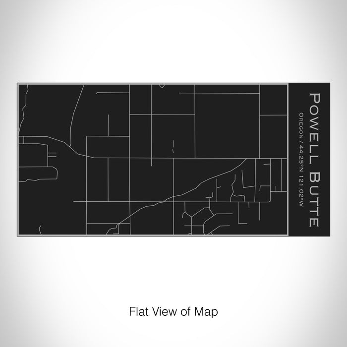 Rendered View of Powell Butte Oregon Map on 17oz Stainless Steel Insulated Cola Bottle in Black