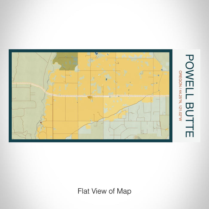 Rendered View of Powell Butte Oregon Map on 17oz Stainless Steel Insulated Bottle with printed woodblock style map