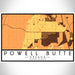 Powell Butte Oregon Map Print Landscape Orientation in Ember Style With Shaded Background