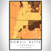 Powell Butte Oregon Map Print Portrait Orientation in Ember Style With Shaded Background