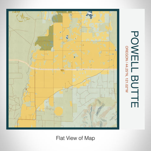 Rendered View of Powell Butte Oregon Map on 17oz Stainless Steel Insulated Tumbler in Woodblock Map Style