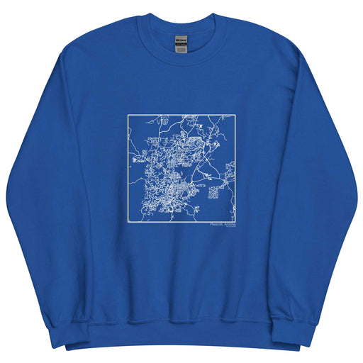Prescott Arizona  Map Unisex Crewneck Sweater with City inscription in Royal Blue