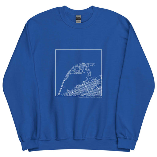 Presque Isle State Park Pennsylvania  Map Unisex Crewneck Sweater with City inscription in Royal Blue