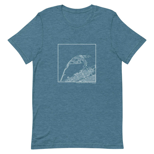 Presque Isle State Park Pennsylvania  Map Unisex T-Shirt with City inscription in Heather Teal