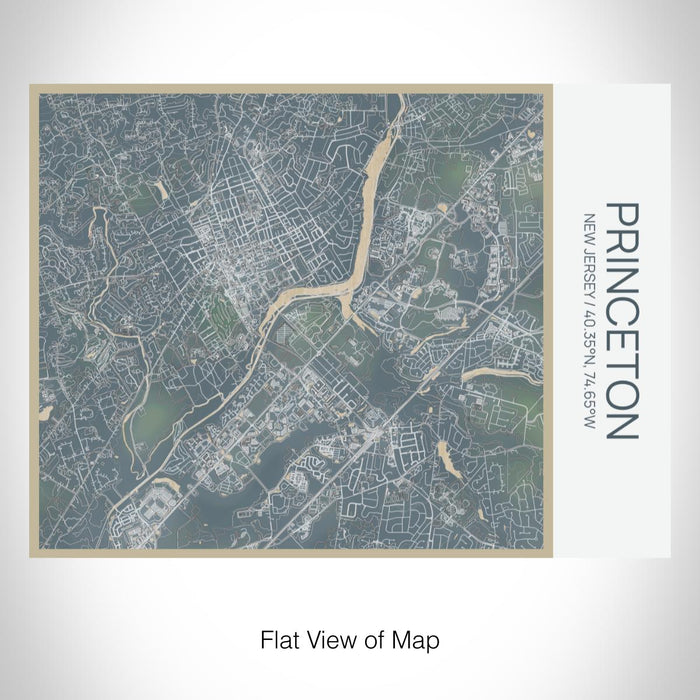 Rendered View of Princeton New Jersey Map on 20oz Stainless Steel Insulated Bottle with Bamboo Top with printed afternoon style map