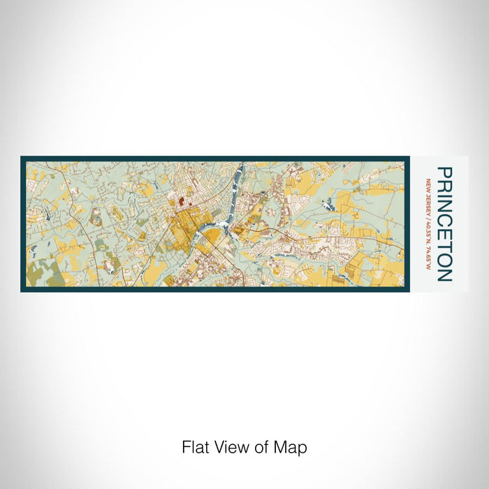 Rendered View of Princeton New Jersey Map on 10oz Stainless Steel Insulated Cup in Woodblock with Sliding Lid