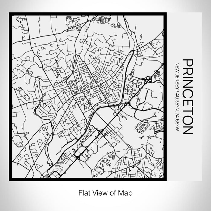 Rendered View of Princeton New Jersey Map on 17oz Stainless Steel Insulated Tumbler in Matte White with Tactile Lines