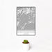 12x18 Prince William Sound Alaska Map Print Portrait Orientation in Classic Style With Small Cactus Plant in White Planter