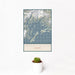 12x18 Prince William Sound Alaska Map Print Portrait Orientation in Woodblock Style With Small Cactus Plant in White Planter