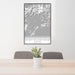 24x36 Prince William Sound Alaska Map Print Portrait Orientation in Classic Style Behind 2 Chairs Table and Potted Plant