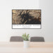 24x36 Prince William Sound Alaska Map Print Lanscape Orientation in Ember Style Behind 2 Chairs Table and Potted Plant