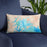 Custom Prince William Sound Alaska Map Throw Pillow in Watercolor on Blue Colored Chair