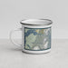 Left View Custom Prince William Sound Alaska Map Enamel Mug in Woodblock