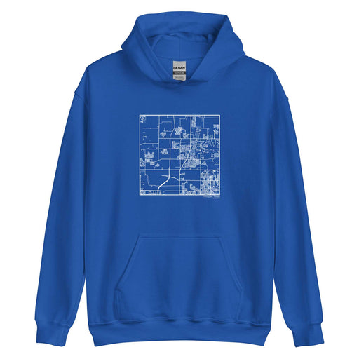 Prosper Texas  Map Unisex Hoodie Sweater with City inscription in Royal Blue
