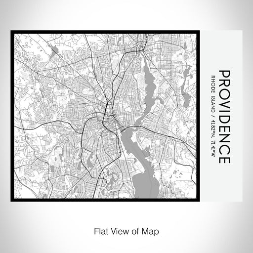 Rendered View of Providence Rhode Island Map on 20oz Stainless Steel Insulated Bottle with Bamboo Top with printed classic style map