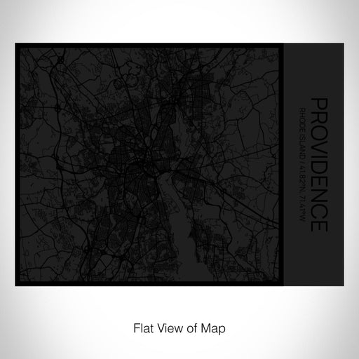 Rendered View of Providence Rhode Island Map on 20oz Stainless Steel Insulated Bottle with Bamboo Top in Matte Black with printed Tactile Lines Map in Black