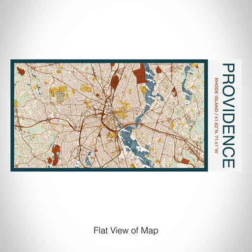 Rendered View of Providence Rhode Island Map on 17oz Stainless Steel Insulated Bottle with printed woodblock style map
