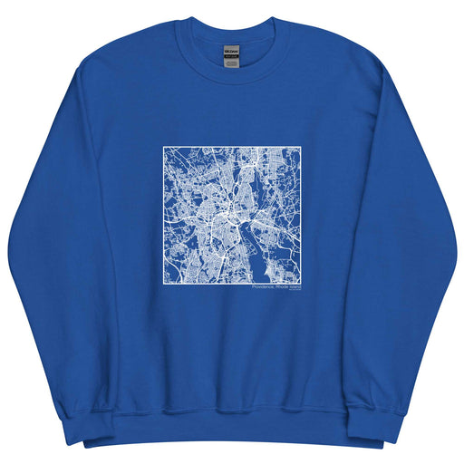 Providence Rhode Island  Map Unisex Crewneck Sweater with City inscription in Royal Blue