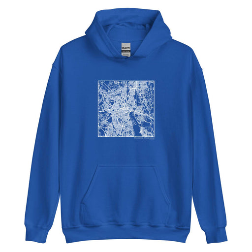Providence Rhode Island  Map Unisex Hoodie Sweater with City inscription in Royal Blue