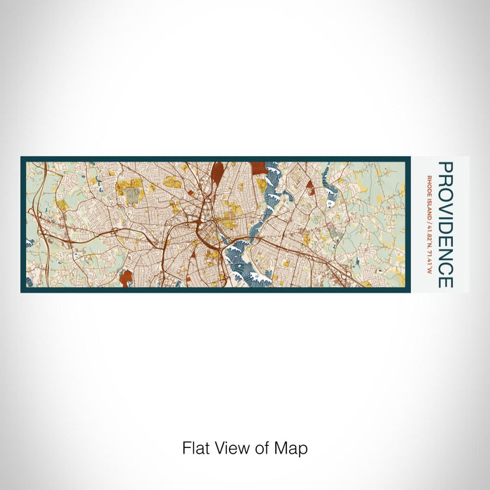 Rendered View of Providence Rhode Island Map on 10oz Stainless Steel Insulated Cup in Woodblock with Sliding Lid