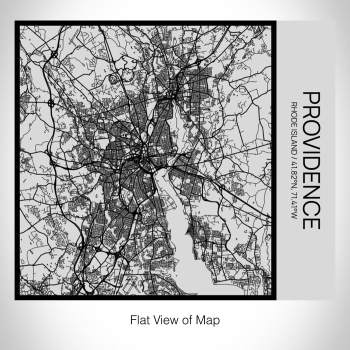 Rendered View of Providence Rhode Island Map on 17oz Stainless Steel Insulated Tumbler in Tactile Lines with Succulent in Background