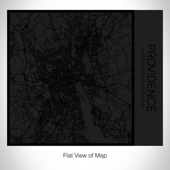 Rendered View of Providence Rhode Island Map on 17oz Stainless Steel Insulated Tumbler in Matte Black with Tactile Lines