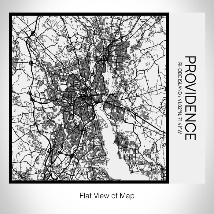 Rendered View of Providence Rhode Island Map on 17oz Stainless Steel Insulated Tumbler in Matte White with Tactile Lines