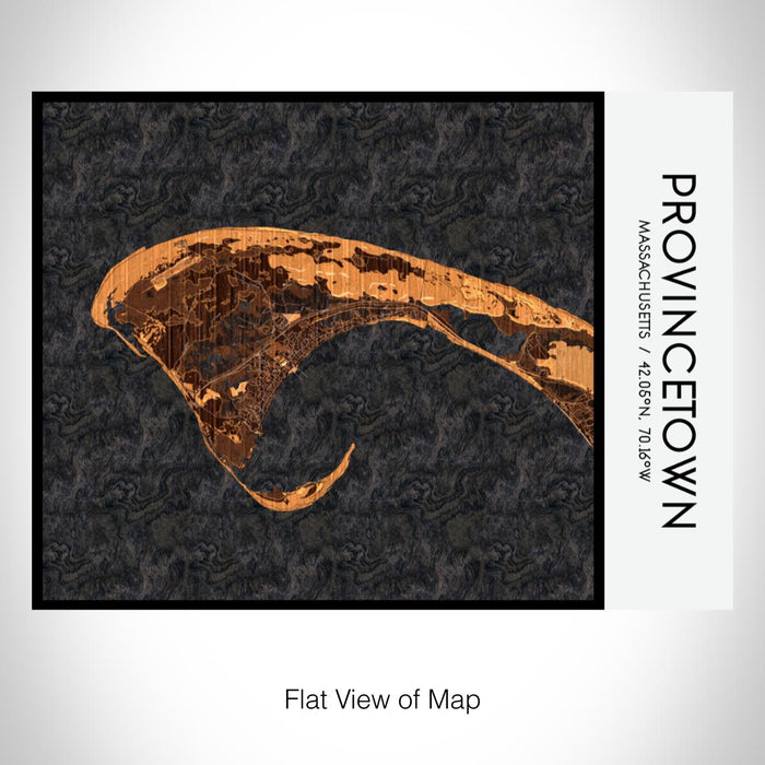 Rendered View of Provincetown Massachusetts Map on 20oz Stainless Steel Insulated Bottle with Bamboo Top with printed ember style map