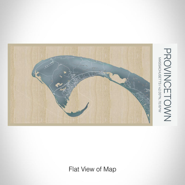 Rendered View of Provincetown Massachusetts Map on 17oz Stainless Steel Insulated Bottle with printed afternoon style map