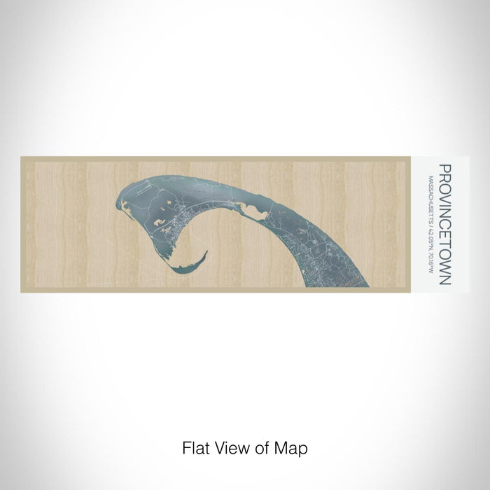 Rendered View of Provincetown Massachusetts Map on 10oz Stainless Steel Insulated Cup in Afternoon with Sliding Lid