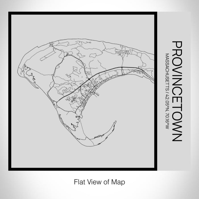 Rendered View of Provincetown Massachusetts Map on 17oz Stainless Steel Insulated Tumbler in Tactile Lines with Succulent in Background