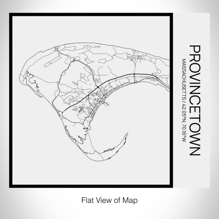 Rendered View of Provincetown Massachusetts Map on 17oz Stainless Steel Insulated Tumbler in Matte White with Tactile Lines
