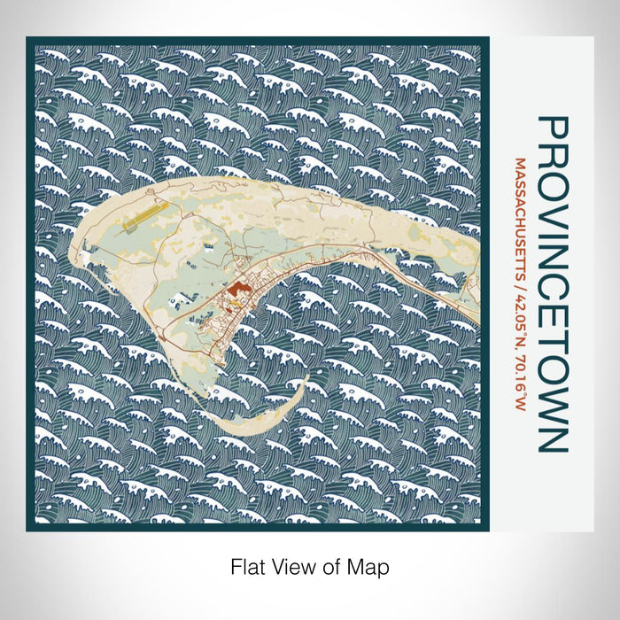 Rendered View of Provincetown Massachusetts Map on 17oz Stainless Steel Insulated Tumbler in Woodblock Map Style