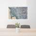 24x36 Provo Utah Map Print Lanscape Orientation in Afternoon Style Behind 2 Chairs Table and Potted Plant