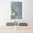 24x36 Provo Utah Map Print Portrait Orientation in Afternoon Style Behind 2 Chairs Table and Potted Plant