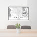 24x36 Provo Utah Map Print Lanscape Orientation in Classic Style Behind 2 Chairs Table and Potted Plant