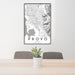 24x36 Provo Utah Map Print Portrait Orientation in Classic Style Behind 2 Chairs Table and Potted Plant