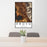 24x36 Provo Utah Map Print Portrait Orientation in Ember Style Behind 2 Chairs Table and Potted Plant