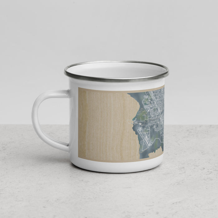 Left View Custom Provo Utah Map Enamel Mug in Afternoon