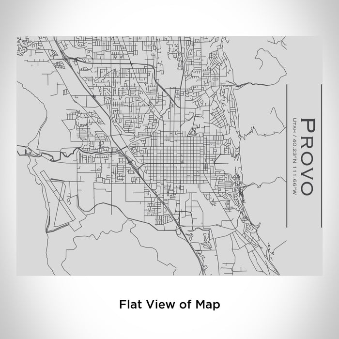 Rendered View of Provo Utah Map Engraving on 20oz Stainless Steel Insulated Bottle with Bamboo Top