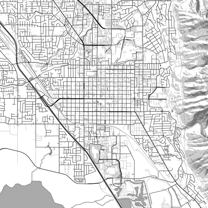 Provo Utah Map Print in Classic Style Zoomed In Close Up Showing Details