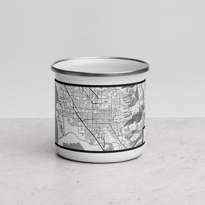 Front View Custom Provo Utah Map Enamel Mug in Classic